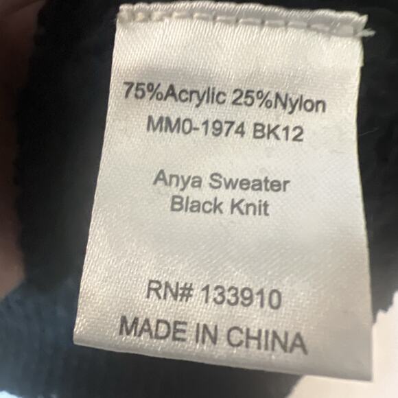 Show me your mumu MMo 1974 Anya sweater Black Knit Size XL X Large NWT - Picture 8 of 10